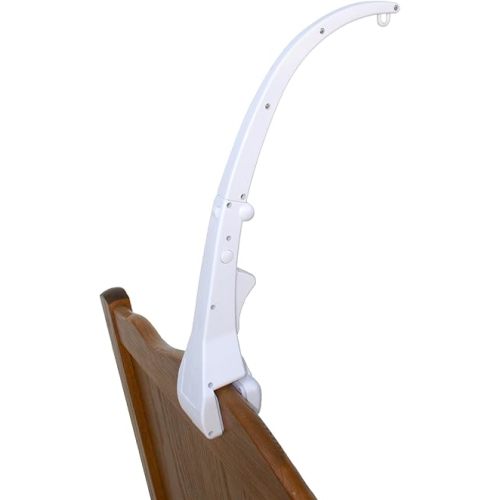 J.L. Childress Portable Crib Mobile Arm - 18 inch Foldable Arm with Attachment Clamp - Great for Travel - Rubber Padding to Protect Crib Railing - White