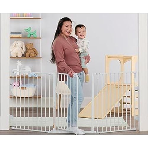 Regalo 76 Inch Super Wide Configurable Baby Gate, 3-Panel, Includes Wall Mounts and Hardware