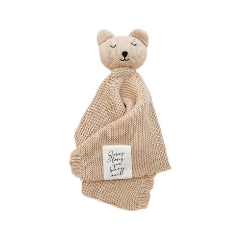 Jesus Loves You Beary Much Bear Knit Blankie – OUR HOUSE ABOVE
