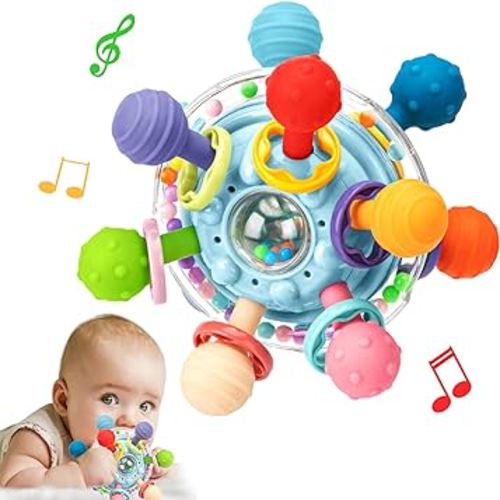 Baby Montessori Sensory Toys for 0-6 6-12 Months, Food Grade Teething Toys for Babies 0 3 6 9 12 18 Months, Newborn Infant Learning Developmental Toys Gifts for 1 2 Year Old Boys Girls