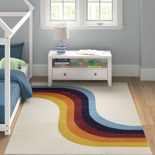 Viv + Rae™ Heim Cream/Blue Area Rug & Reviews | Wayfair
