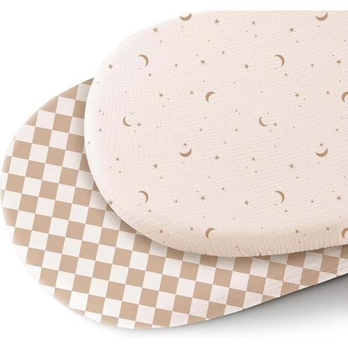 Konssy Muslin Bassinet Sheets | Coffee Check, Moon