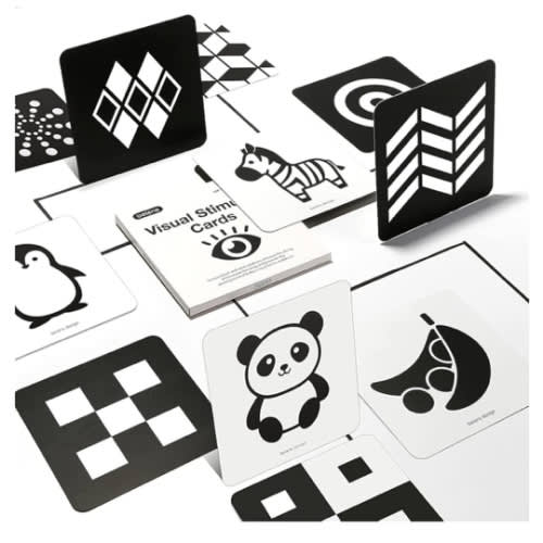 beiens High Contrast Baby Flashcards, Black White Color Newborn Brain Development Toys, Visual Stimulation Learning Activity Cards, Educational Infants Gift (Black & White(for 0-3 Months))