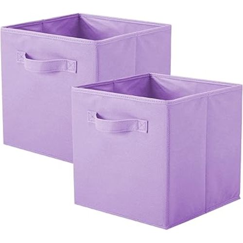 ShellKingdom Storage Bins, Foldable Fabric Storage Cubes And Cloth Organizer Drawer For Closet And Toys, 2 Pack (Lavender)