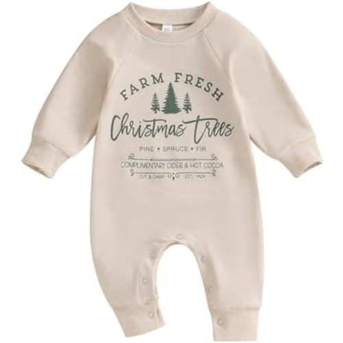 Newborn Baby Girl Boy Christmas Outfit Long Sleeve Romper Jumpsuit Bodysuit Santa Infant Fall Winter Clothes