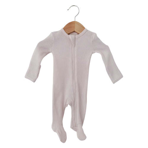 Organic Waffle Basic Zip Footie, Snow
