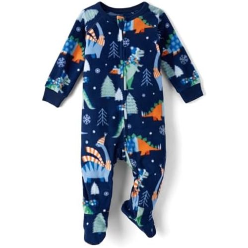 The Children's Place Baby Boys' and Toddler Fleece Long Sleeve Zip Front One Piece Footed Pajamas,Sleep & Play