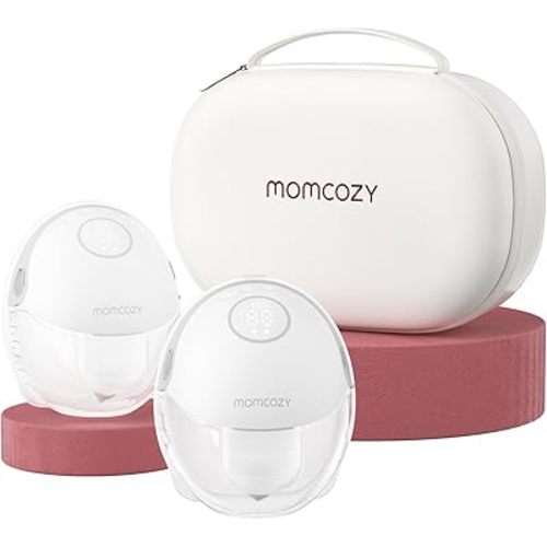 Momcozy Breast Pump Hands Free Mobile Style | M6, Wearable Breastfeeding Pump Ideal Rhythm for More Milk, DoubleFit Flange More Fit & Discreet with 3 Modes & 9 Levels, 24mm - 2 Pack Quill Gray