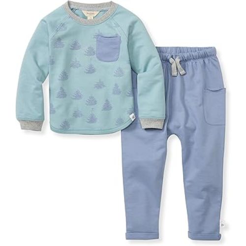 Burt's Bees Baby baby-boys Shirt and Pant Set, Top & Bottom Outfit Bundle, 100% Organic Cotton