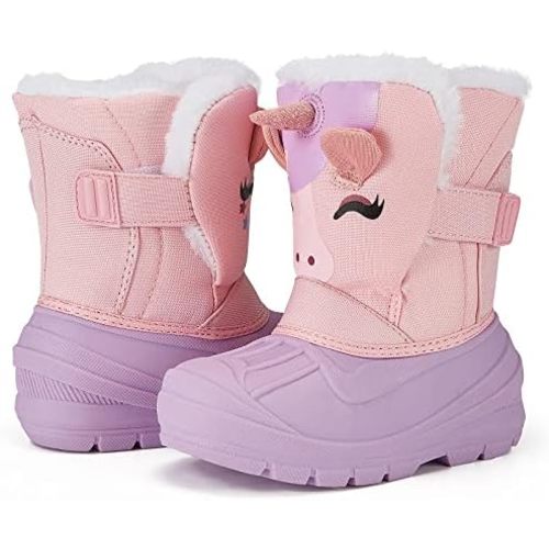 MORENDL Toddler Winter Snow Boots Waterproof Insulated Faux Fur Boys Girls Hiking Boots (Toddler/Little Kid)