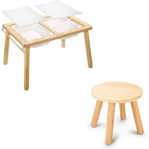 wingyz Sensory Tables + Wooden Step Stools for Kids Toddler