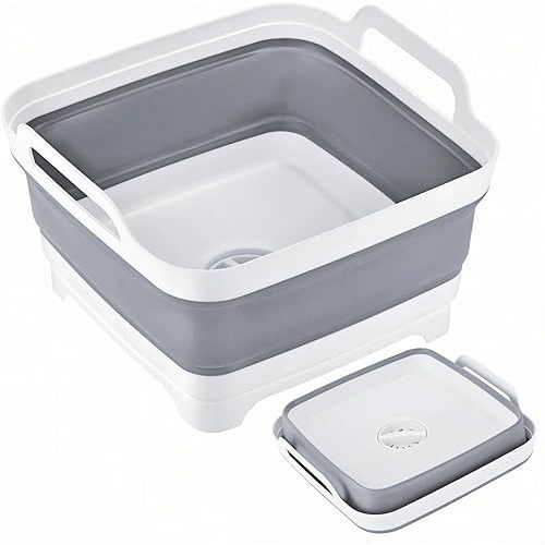 Collapsible Wash Basin with Drain Plug