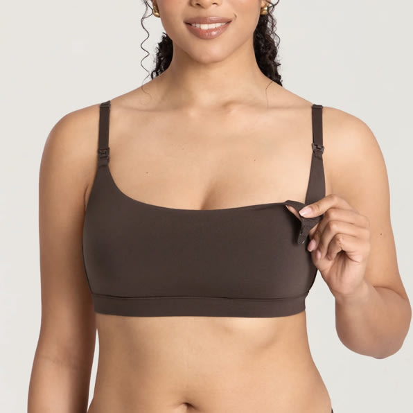 Cotton Scoop Neck Nursing Bralette