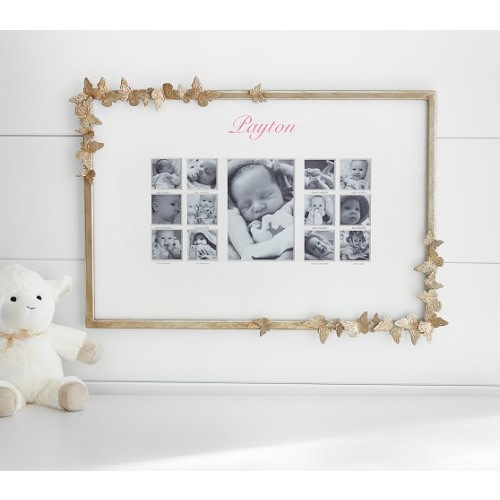 Monique Lhuillier Silver Butterfly First Year Frame | Pottery Barn Kids