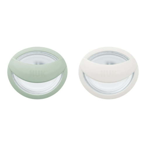 NUK Perfect Match Silicone Newborn Pacifier, for Ages 0-6m, Green & White, 2 Pack