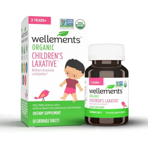 Wellements Organic Children's Laxative, Gentle Constipation Relief for Kids, Made with Organic Senna Leaf, USDA Certified Organic and Non-GMO, Free from Gluten, Artificial Colors and Flavors, Ages 2+