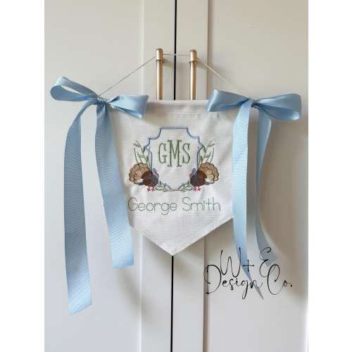 Personalized Turkey Baby Banner: Thanksgiving Newborn Announcement