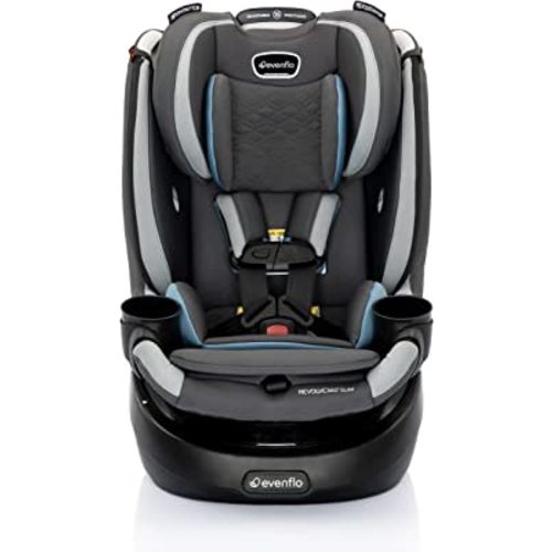 Evenflo Revolve360 Slim 2-in-1 Rotational Car Seat with Quick Clean Cover (Stow Blue)