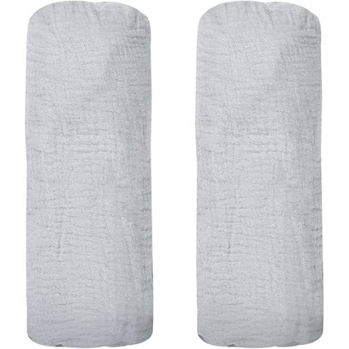 2 Pack Fitted Sheets for Newton Baby Bassinet & Bedside Sleeper - 100% Breathable, Washable, and Skin-Friendly, 19" x 35", Grey