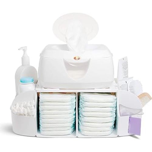Munchkin® Diaper Change Organizer, Green/white