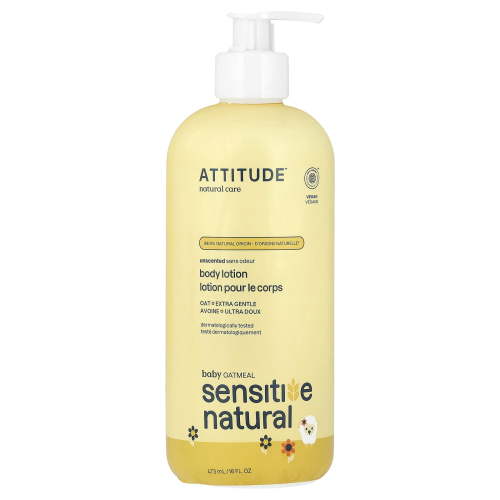 ATTITUDE Baby Oatmeal Sensitive Natural, Body Lotion, Unscented, 16 fl oz (473 ml)