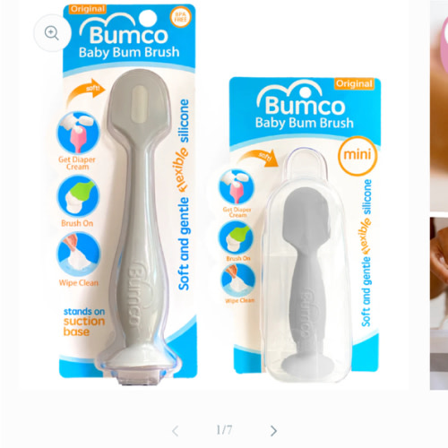Bumco 2-Pack Full-Size & Mini Baby Bum Brush Bundle (Gray/Gray)