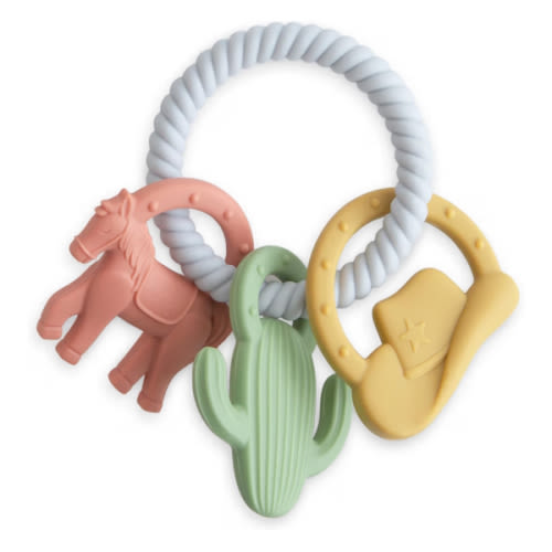 mushie Silicone Western Teething Ring Toy