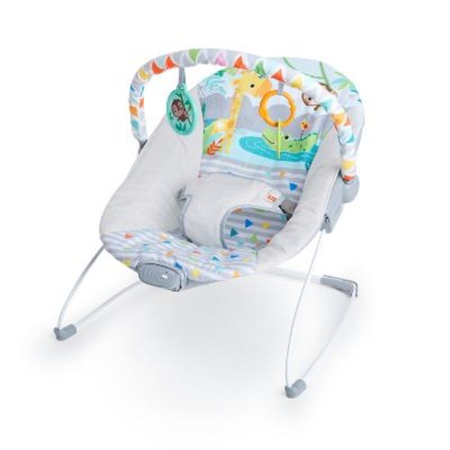 Bright Starts Vibrating Bouncer With Toy Bar - Safari Fun