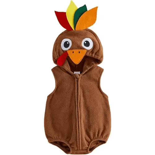 Newborn Baby Turkey Outfit Zipper Romper My First Thanksgiving Baby Boy Girl Outfit Halloween Clothes