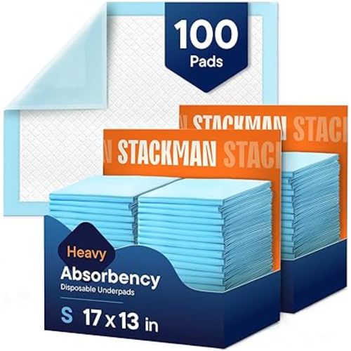 Disposable Changing Pads [100-Pack] Diaper Pad for Baby, Puppy & Dog - Pee & Wee Underpads - Chux Potty Training Liner - Changing Table Cover - 17"x13" Leak-Proof Liners for Incontinence & Travel Use