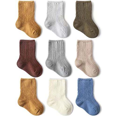 SHARELY SHEEP Toddler Socks Unisex Baby Crew Socks for Infant Boys Girls Stretchy Cotton Socks for Kids Gift 0-36 Months