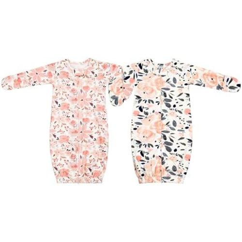 Baby Sleep Sack 0-12 Months Newborn Sleeping Bag 100% Cotton Wearable Blanket 0.5 TOG 2 Packs