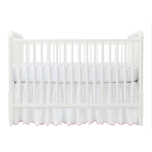 Pink Pique Crib Skirt