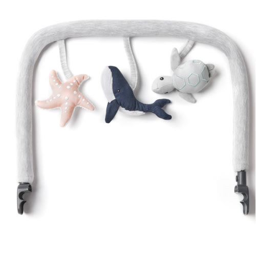 Ergobaby Evolve 3-in-1 Bouncer Toy Bar Accessory, Ocean Wonders Light Grey