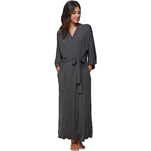 Women's Soft Robes Long Bath Robes Full Length Kimonos Sleepwear Dressing Gown,Solid Color