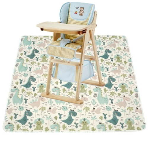 Threns Baby Splash Mat Non-slip High Chair Feeding Mat Waterproof Baby Splat Mat Cute Cartoon Baby Spill Mat High Chair Floor Mat