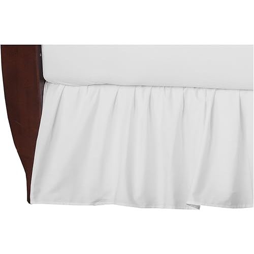 American Baby Company Ultra Soft Microfiber Ruffled Crib Skirt, White, for Boys and Girls
