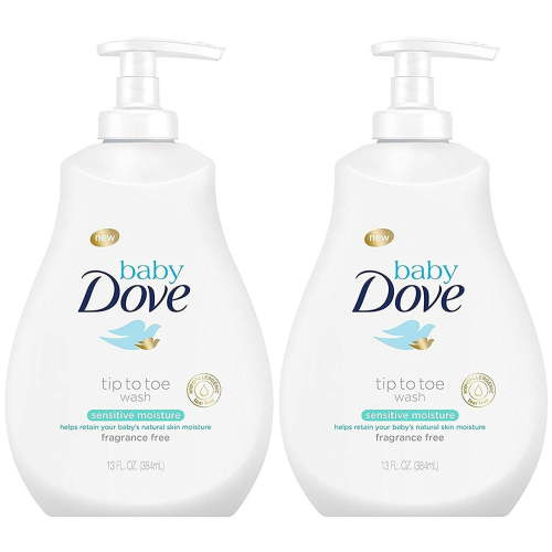 Dove Baby Care, Hypoallergenic, Fragrance-Free - Tip To Toe Wash, Sensitive Pump, 13oz, 2 Pack