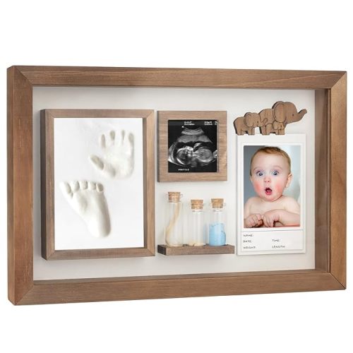 Baby Hand and Footprint Kit - Newborn Baby Keepsake Box, Newborn Footprint Kit, Boys and Girls Gift for Baby Shower Baby First Keepsake Frame Baby Gift for New Mom Expecting Parents New Baby Must Have