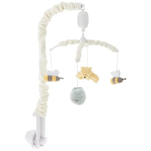 Disney Winnie The Pooh Classic Pooh Ivory, Sage, Butter Musical Mobile with Hunny Pot and Bees, Ivory, Sage, Butter, Brown