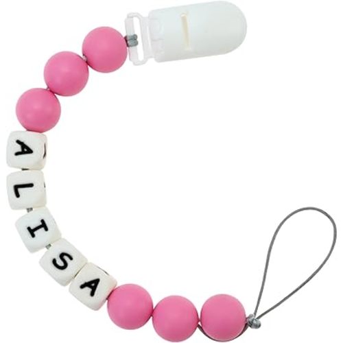 Customizable Stroller Clip Personalized Name, Personalized Stroller Clip with Name (Pink)