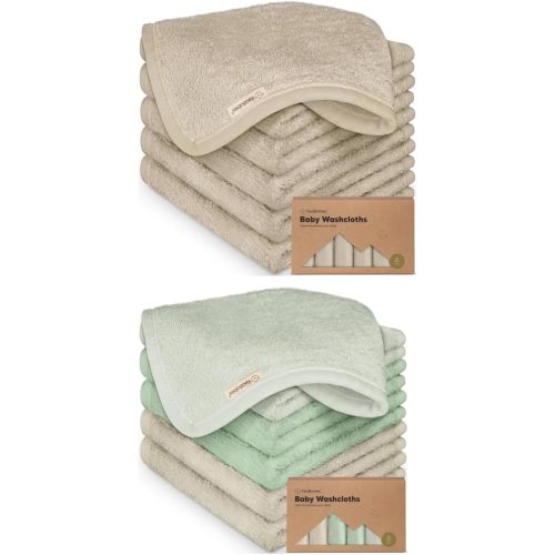 KeaBabies 6-Pack Soft Baby Washcloths - Kids, Newborn Bath Towels, Infant Shower, Toddler Reusable Face Towel, Gentle on Skin, Face Wash Cloths for Babies, 10x10