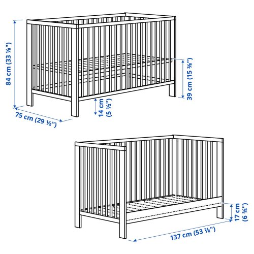 GULLIVER Crib - white 27 1/2x52 "