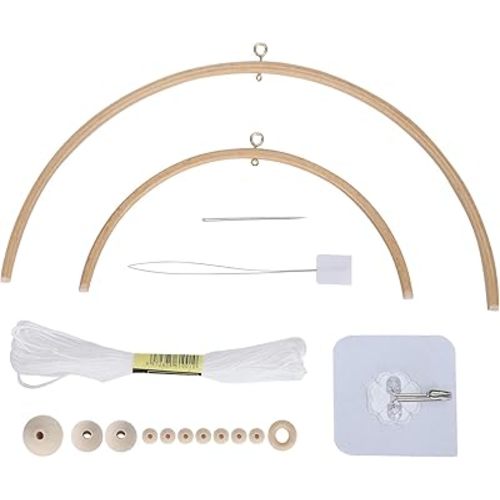 Baby Mobile DIY Kit, Nursery Wooden Frame Mobile Hanger Bed Bell Frame for Crafts Mobile Kit Wind Chime Bell Room Home Decor Gift