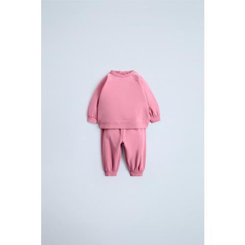 SWEATSHIRT AND JOGGER PANTS MATCHING SET - Pink | ZARA United States