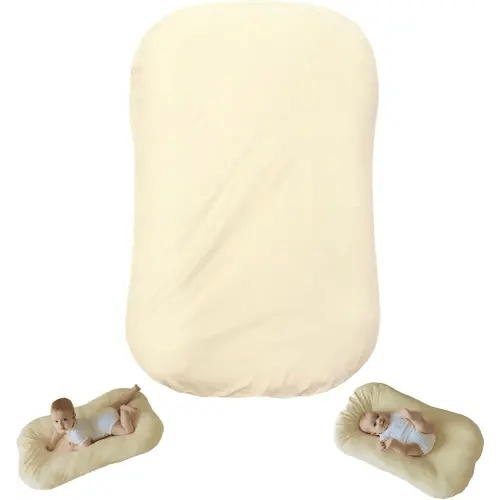 Snuggle Style Baby Nest, Baby Lounger, Organic Cotton Lounger for Baby, Breathable Portable Secure - Snuggle Collection (Cream)