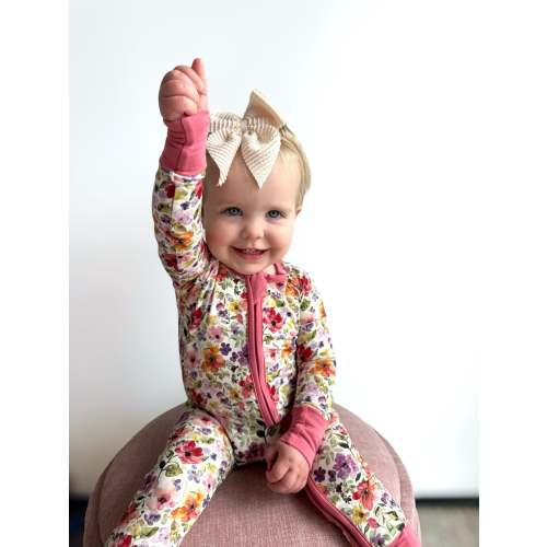 Watercolor Floral Convertible Footie