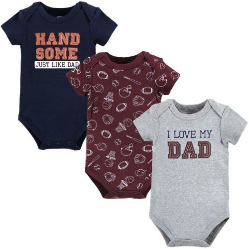 Hudson Baby Infant Boy Cotton Bodysuits, Love Dad, 18-24 Months