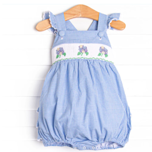 Hydrangea Honey Smocked Bubble, Blue – Stitchy Fish
