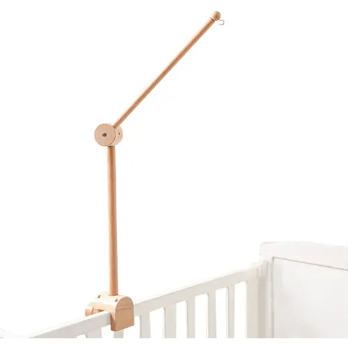 let's make Baby Crib Mobile Arm - Wooden Baby Mobile Crib Holder Height Adjustable for Hanging Baby Crib Attachment for Nursery Decor